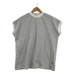 coen コーエン  ボーダーフレンチスリーブカットソー sizeLARGE/ホワイト×ブラック