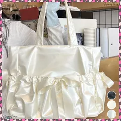 送料無料 痛バッグ 大人可愛い リボントートバッグ おしゃれサテン風ギャザーバッグ A4軽量 推し活グッズ肩掛けカバン レディース透明バッグ スクエアバッグ大容量きれいめ鞄 推しぬい見せバッグ ガーリーバッグ人気 お姫様バッグ女の子