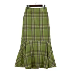 Heather ヘザー チェック柄 マーメイドスカート sizeS/ライトグリーン系