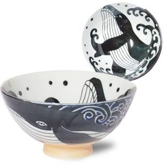飯碗 みのる陶器(Minorutouki) 白波くじら 直径12.5cm
