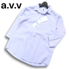 【新品 未使用】 a.v.v アーヴェヴェ さらリネ 麻 リネン混★ ストレッチ 接触冷感 7分袖 ボタンダウン シャツ Sz.M メンズのサムネイル
