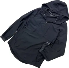 UNDER ARMOUR ☆ 柔らかい着心地◎ ハーフジップ ナイロン パーカー ブラック SM スポーツ トレーニング 人気 アンダーアーマー■S3336