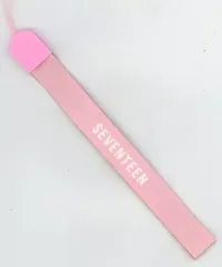【中古】ストラップ SEVENTEEN 特製ストラップ(ピンク) OFFICIAL LIGHT STICK VER.3(ペンライト)早期購入特典