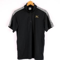 ミズノ 半袖Ｔシャツ トップス ハイネック ハーフジップ スポーツウエア メンズ Mサイズ 黒×グレー Mizuno 【中古】