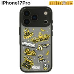 미니언 iPhone17Pro 케이스 클리어 반투명 미니언즈 밥 팀 캐릭터 상품 스마트폰 커버 에어 쿠션 하이브리드 내충격 iPhone 아이폰 매트 클리어 [유 패킷으로 7영업일 이내 발송]