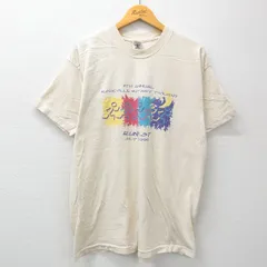 XL/古着 フルーツオブザルーム 半袖 ビンテージ Tシャツ メンズ 90s RUNFEST 企業広告 Power Bar コットン クルーネック 生成り 24mar01 中