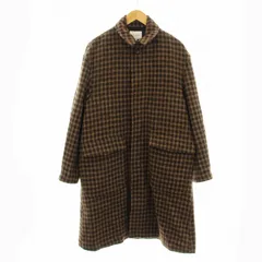 アーバンリサーチ URBAN RESEARCH ハリスツイードバルマカーンコート ステンカラー ロング チェック柄 ウール M 茶 ブラウン UR97-17M002 /KU