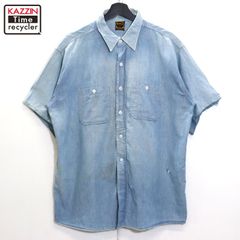 60s vintage WASHINGTON DEE CEE ワーク シャンブレー 半袖シャツ メンズ XLサイズ相当 ビッグサイズ オーバーサイズ