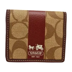 コーチ COACH コインケース 財布 小銭入れ シグネチャー ベージュ×ワインレッド レディース F-ST2190