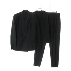 DOLCE & GABBANA (ドルチェアンドガッバーナ) ダブルブレスト レーヨン テーラードジャケット スラックスパンツ ベスト セットアップ スーツ ブラック G1HDMT