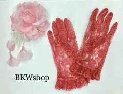 ＜現品限り＞新品未使用　ウエディンググローブ　ローズレッド　ショート　パーティー