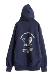 【お得なクーポン配布中!】 90s USA製 4段 カレッジ バック プリント スウェット フード パーカー メンズ L オールド ヘビーウェイト プルオーバー 裏起毛 トレーナー