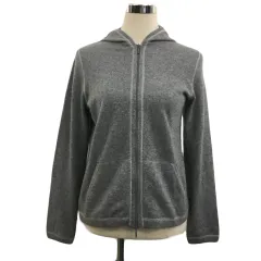 エルエルビーン L.L.BEAN パーカー フーディー ニット カシミヤ ダブルジップ メランジ 長袖 Ｍ グレーのサムネイル
