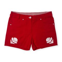 Callaway キャロウェイ 花柄入り ゴルフ ショーツ ショートパンツ ストレッチ サイズ L /レッド/レディース