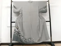 平和屋着物▽訪問着　単衣　刺繍　貝合わせ文　暈し染め　金彩　正絹　逸品　CAAT6635xi