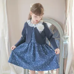 【紺ボレロ×ネイビー】花柄ワンピース＆ボレロセット 女の子 スーツ キャサリンコテージ TAK