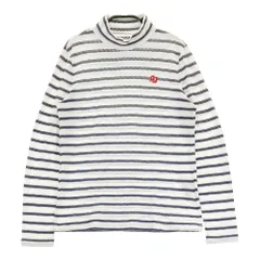 サイズ：38 ADABAT アダバット  ハイネック 長袖Tシャツ ワッペン ボーダー柄 ホワイト系 [240101252860]# ゴルフウェア レディース ストスト