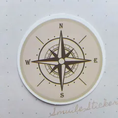 防水ステッカー・シール　国　おもしろ　方位磁石　コンパス　商品ID【CTA0037】