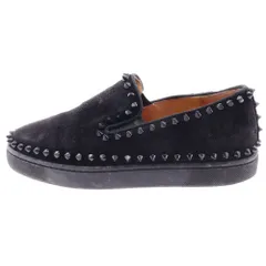 CHRISTIAN LOUBOUTIN (クリスチャンルブタン) PIK BOAT ピックボート スパイクスタッズスリッポン ローカットスニーカー ブラック レディース