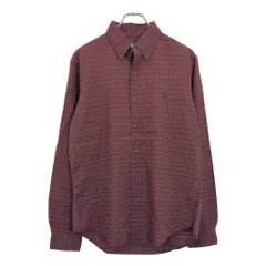 RALPH LAUREN ラルフローレン ボタンダウン 長袖シャツ チェック レッド(メンズ M)中古 古着 U7030