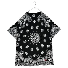 SUPREME(シュプリーム) 22AW Hanes Bandana Tagless Tees バンダナ柄 プリント Tシャツ L ブラック×ホワイト ヘインズ
