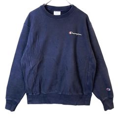 Champion チャンピオン スウェット 刺繍ロゴ XL ネイビー 0377 - メルカリ