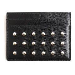 未使用品▼SAINT LAURENT PARIS　サンローランパリ　ロックスタッズ　レザーカードケース/パスケース　ブラック×シルバー　イタリア製のサムネイル