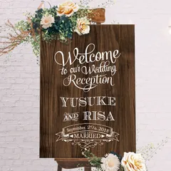 ウッド風　デザイン ヴィンテージ ウェルカムボード ｜ ペーパーアイテム ｜ 受付 A4/A3/A2/A1