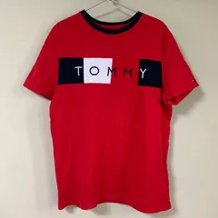 トミー Tシャツ TOMMY HILFIGER メンズ トミーヒルフィガー Tシャツ メンズMサイズ 赤地レッド 美品