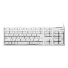 【数量限定】1000万回高耐久 Rohs指令準拠 ホワイト メンブレン 有線 TK-FCM064WH/RS キーボード エレコム