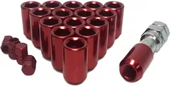 エスティーエスミチコ 互換品ホイールナットを内六角にドレスアップ エアバルブキャップセット 盗難防止 01 P1.25 赤 4穴用 16個(01 P1.25 赤 4穴用 16個)