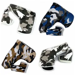 パターカバー カスタム キーリング付き ピンタイプ スコッティーキャメロン オデッセイに適合 磁石タイプ カモ 迷彩 黒 青 茶色　1点