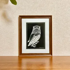 新品☆額縁付アートポスター☆Julie de Graag（ジュリー・デ・フラーフ）☆版画家☆オランダ画家☆TWO OWLS, 1921☆363