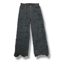 PARADOXE PARIS デストロイ デニムパンツ ワイドジーンズ パラドックス 40　90621A2