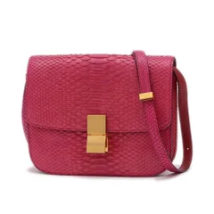 CELINE】ミディアムクラシックバッグ ボックスカーフ レッド CELINE】 ミディアムクラシックバッグ ボックスカーフ レッド