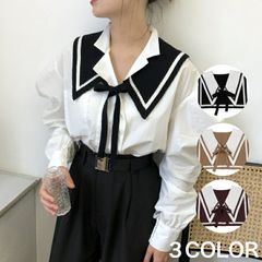 リバーシブル つけえり 付け襟 つけ襟 レディース セーラー ニット ストール