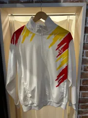 トレーニングジャケット 練習着 トラックジャケット ジャージ ポリエステル ホワイト レッド イエロー サイズL A-1385