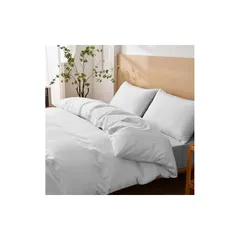 布団カバー シングル 3点セット AYO 洗いざらし 掛け布団カバー ベッドカバー ボックスシーツ 枕カバー 寝具カバーセット 抗菌防臭 洋式・和式兼用 洗い替え 速乾タイプ(シングル・3点セット ライトグレー)