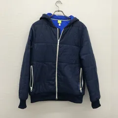 【adidas】　青系　L　ダウンジャケット　アウター　防寒　ワンポイント　美品