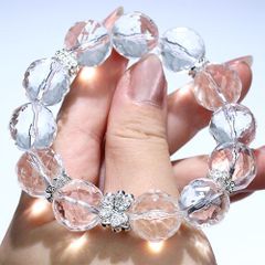 大玉水晶×一粒アメジスト クラシカル ブレスレット - メルカリ 大玉水晶×一粒アメジスト クラシカル ブレスレット