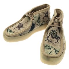 【美品】  clarks / クラークス | Wallabee / ワラビー レザー切替 フローラル ブーツ | 27.5 | ベージュ系 | メンズ