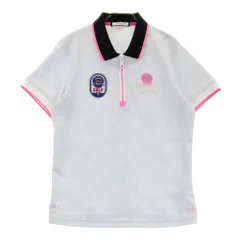 サイズ：40 MARK&LONA マークアンドロナ  ハーフジップ 半袖ポロシャツ スカル カモフラ 迷彩柄 ブルー系 [240101236313]# ゴルフウェア レディース ストスト