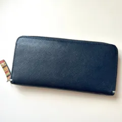 ✨️美品 ポールスミス 長財布 ジップストローグレイン2 マルチストライプ 紺色 美品】ポールスミス 長財布 ジップストローグレイン2 レザー