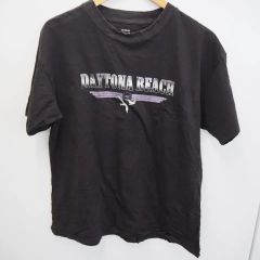 (アメリカ古着) "DAYTONA BEACH1952"ロゴ Tシャツ ブラック M