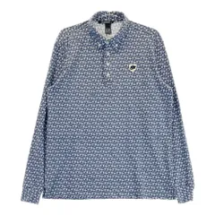 サイズ：2 ZOY ゾーイ 071494030-0003 微起毛 長袖ポロシャツ ボタンダウン 総柄 ネイビー系 [240101217079]# ゴルフウェア メンズのサムネイル