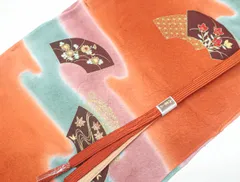 【京松】【着物】 和装小物 帯締め 帯揚げ セット 帯締 帯揚 平組 金彩 花文様 24W-5294