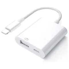 iPhone USB変換アダプタ 【2 in1】 iPhone Lightning USBカメラアダプタ 接続ケーブル iPhone/iPad 高速 双方向転送 データ移行保存 USBメモリ/コントローラー/キーボード/マウス USB/OTGカメラアダプタ