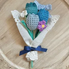 チューリップ 枯れないお花 ちゅーりっぷ 小さめ 花束 あみぐるみ 編みぐるみ プレゼント 編み物 誕生日 入園式 入学式 卒園式 卒業式 写真撮影 ハンドメイド お祝い 一輪挿し 毛糸 刺繍糸