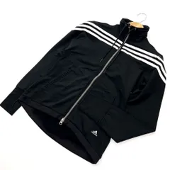 アディダス ☆ adidas デザイン スリーライン ジャージ トラックジャケット クール ブラック レディース S ランニング トレーニング■S772