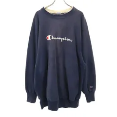 Champion チャンピオン 90s USA製 オールド 刺繍タグ 長袖 リバースウィーブ スウェット トレーナー XXL ネイビー ビッグサイズ メンズ 古着